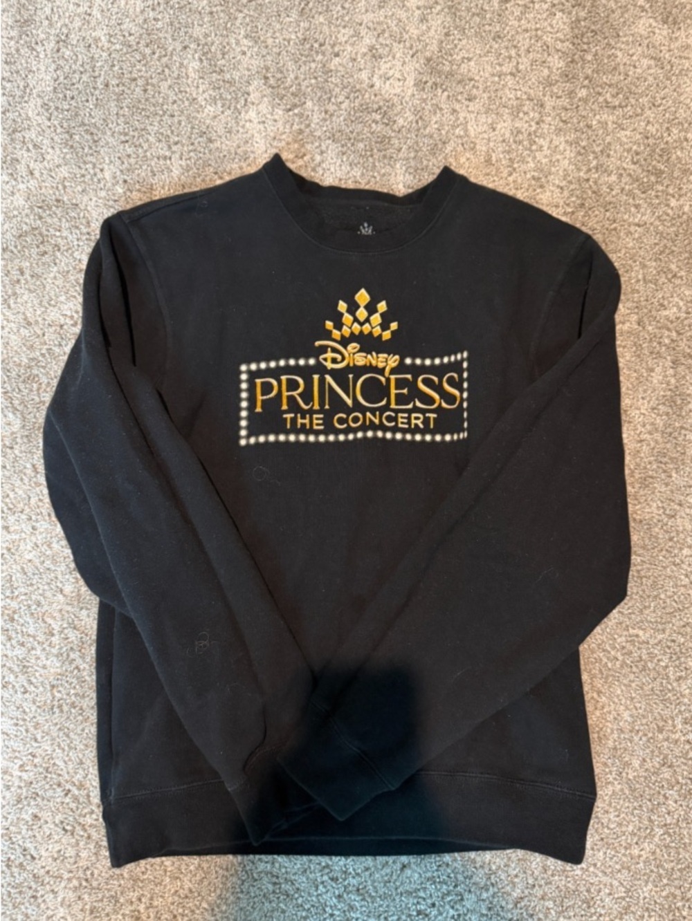 Disney Black Sweatshirt with Gold Princess Concert Logo